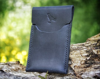 Pup Onyx - Handmade Minimalist Black Leather Wallet