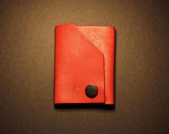 Shroud Minimalist EDC Leather Wallet Cardholder | Real Veg Tanned Italian Leather - RED