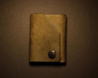 Shroud Minimalist EDC Leather Wallet Cardholder | Real Veg Tanned Italian Leather - Green
