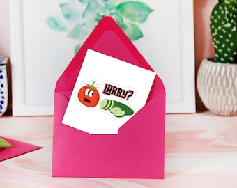Veggie Children's Show Kiss Cut Stickers - 3" x 3" | 90s kids retro vintage Christian Larry the Cucumber Bob the Tomato Vegetable Tales