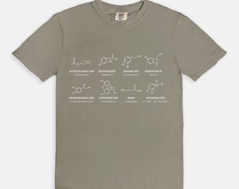 Neurotransmitters Mental Health Comfort Color Tee Shirt