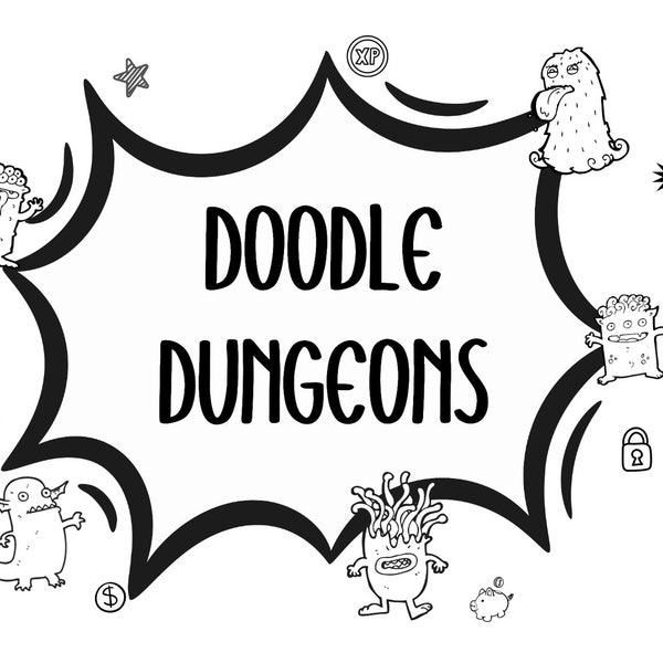 Doodle Dungeons Roll and Write Dungeon Crawl Board Game Dice table top game RPG D&D solo game