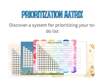 Prioritization Matrix | Organizational Motivational Tool Priorities To-Do Lists | Executive Functioning Productivity Planner Decision Making