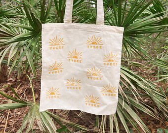 Sunshine Tybee Island 15" Tote 100% Cotton Hand Printed