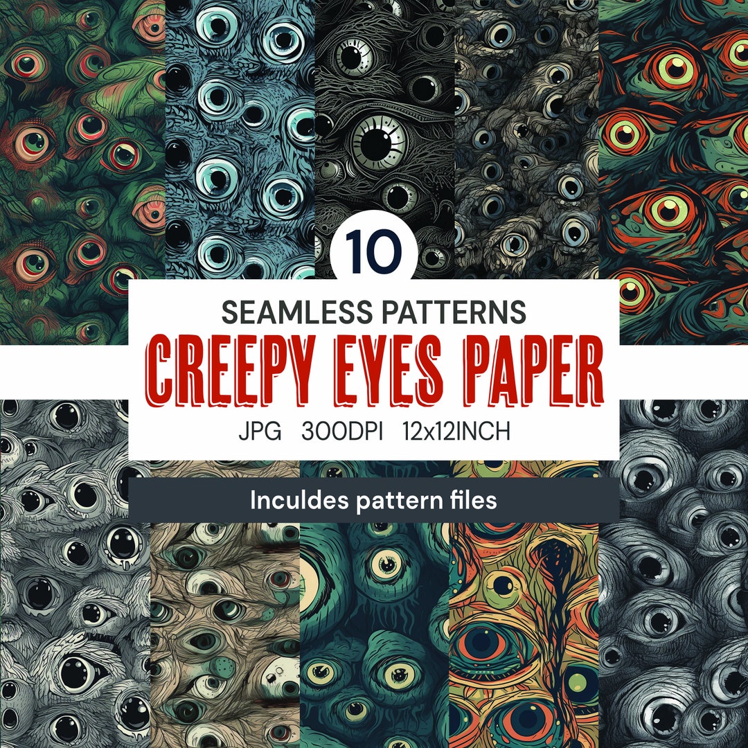 Creepy Eyes Seamless Digital Paper & Patterns Etsy