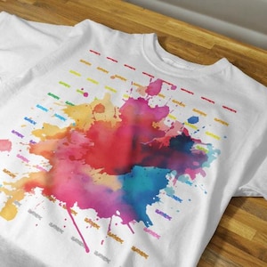 Fiche artystyczne png, peinture multicolore png, Arc-en-ciel png, T-shirt, téléchargement numérique instantané Png