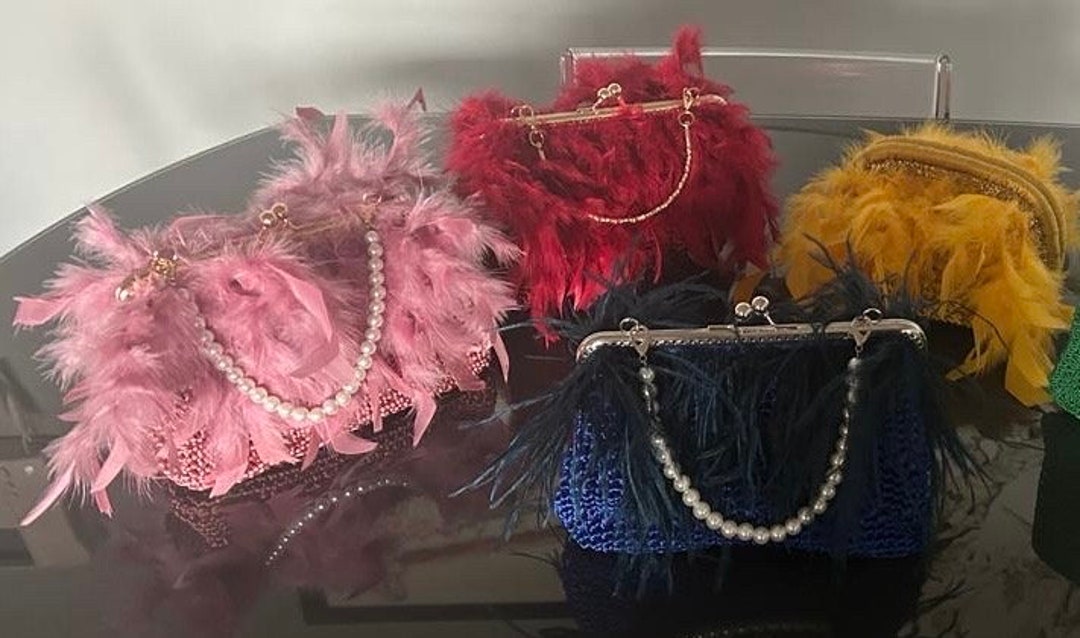 Clutch Bag Pochette Con Piume Bon Bon Clutch With Feathers Various
