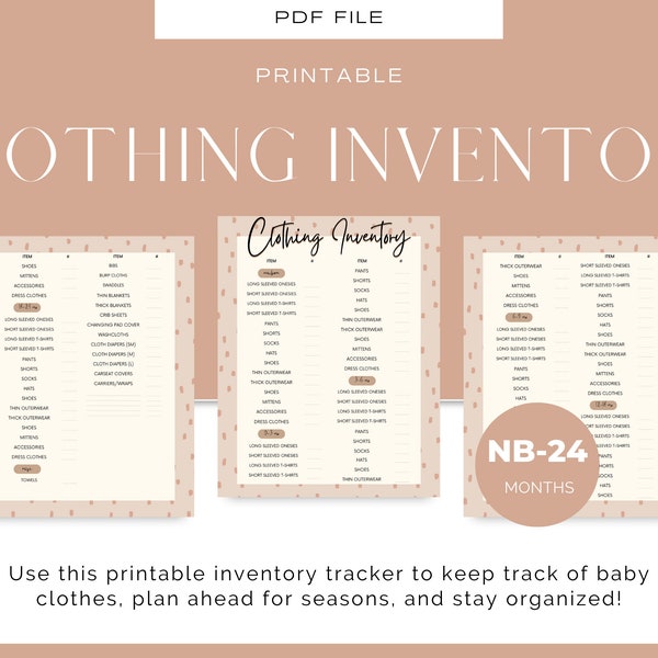 Inventory List Clothing - Etsy