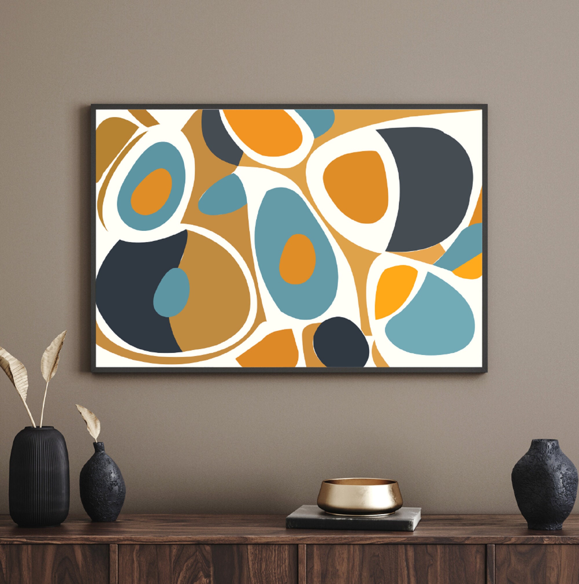 Mid Century Modern Digital Wall Art, Printable, Abstract, Abstract Art ...