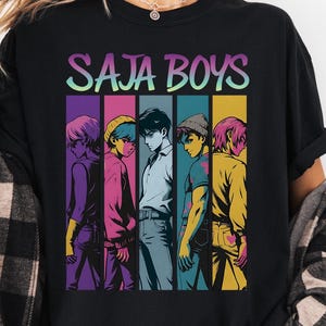 Saja Boys Boy Band Shirt, Kpop Demon Hunters Movie T-Shirt, Bootleg Retro Movie Shirt, Demon Hunters Merch Shirt, Kpop Saja Boys shirt