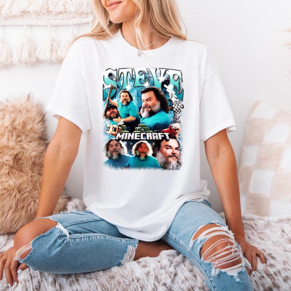 Steve Minecraft Movie Shirt, Jack Black Minecraft Shirt, Minecraft