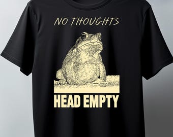 No Thoughts Head Empty Funny Funny Frog Graphic Tee Unisex Graphic Vintage-style T-Shirt