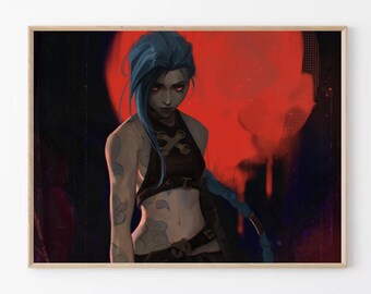 Jinx Arcane, TV Series Poster, League of Legends, Gaming Gifts, Gaming Room Decor, Gaming Wall Art, Fine Art Print for Gamers, Jinx Wall Art