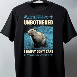 I Simply Don't Care Capybara Funny Japanese Capybara Graphic Tee Unisex Graphic Vintage-style T-Shirt