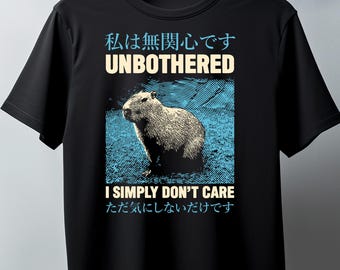 I Simply Don't Care Capybara Funny Japanese Capybara Graphic Tee Unisex Graphic Vintage-style T-Shirt