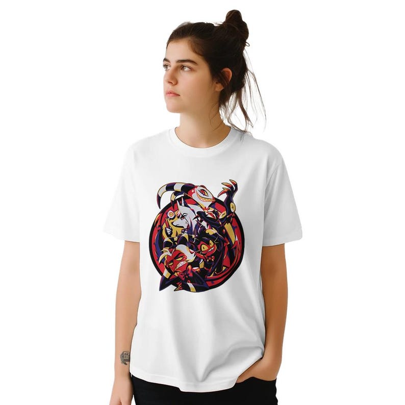Hazbin Hotel, Helluva Boss Group, Unisex Graphic Vintage-style T-Shirt image 6