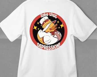 Lucifer Take That Depression Hazbin Hotel, Unisex Graphic Vintage-style T-Shirt
