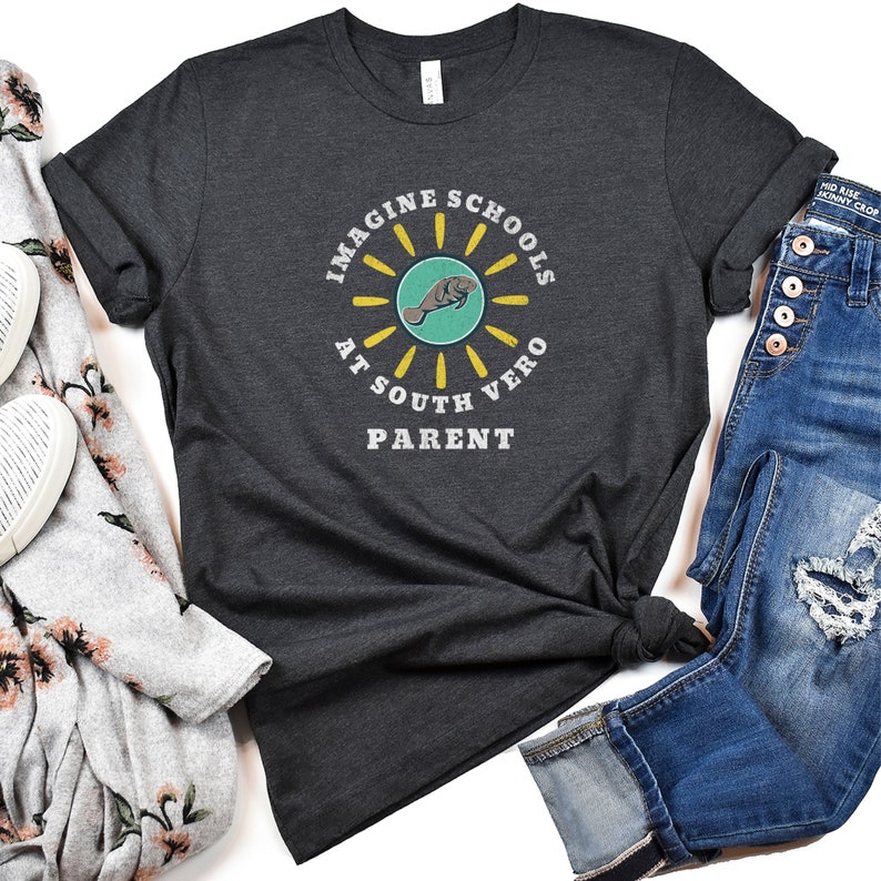 Imagine Schools at South Vero Parent Shirt, Manatee/sun Design With a