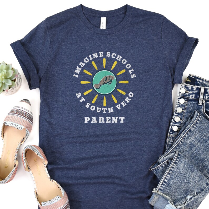 Imagine Schools at South Vero Parent Shirt, Manatee/sun Design With a