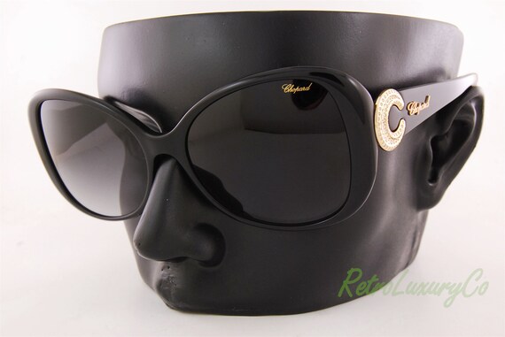 New Chopard Sunglasses Black gold Frames Gray Gradient Lenses for Women Old Stock Etsy