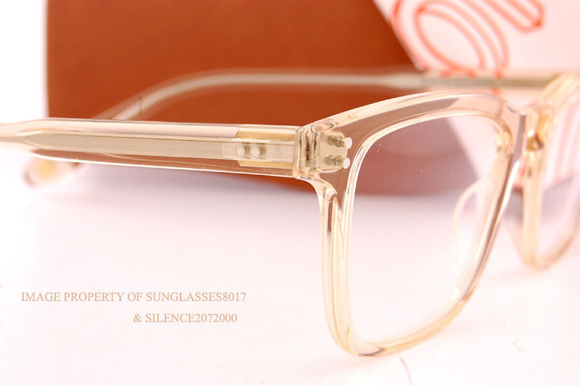 Garrett Leight Glasses Clear Champagne Square $175 NWT Champagne Oversized TR90 Square Eyeglasses - Jasmine main image 3