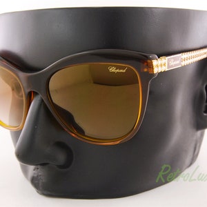 New Chopard Sunglasses Brown/Amber Frames Brown Gradient Lenses for Women old stock