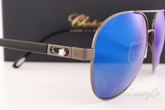 New Chopard Aviator Sunglasses Gunmetal/Black Fra… - image 5