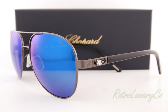 New Chopard Aviator Sunglasses Gunmetal/Black Fra… - image 4