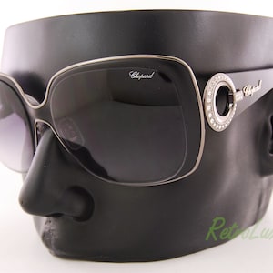New Chopard Sunglasses Black/Silver Frames Gray Gradient Lenses for Women old stock