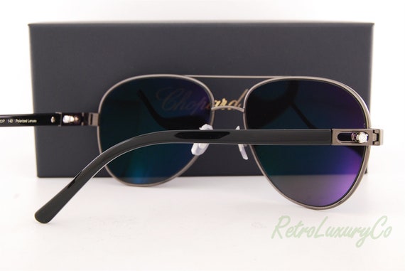 New Chopard Aviator Sunglasses Gunmetal/Black Fra… - image 6