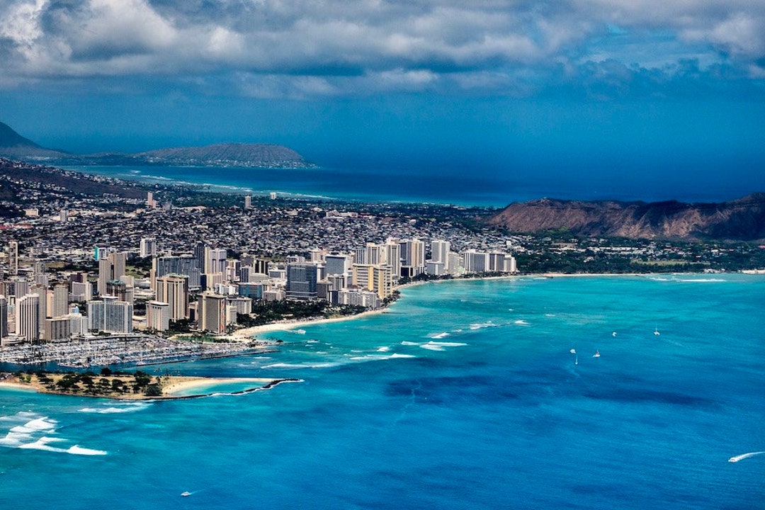 Waikiki Bird's Eye View in Color Photography Digital Down - Etsy