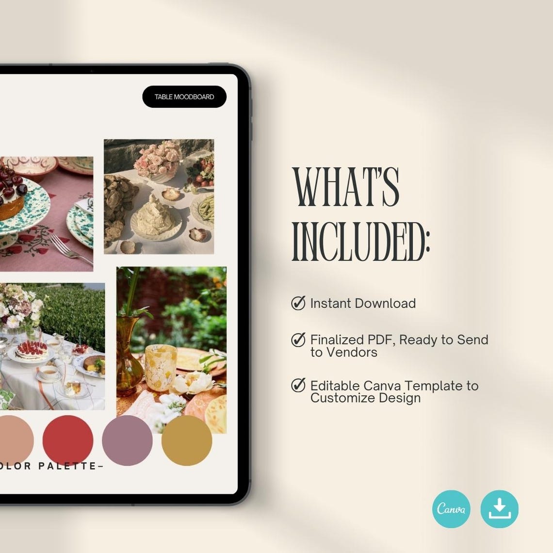 Custom Wedding Mood Board Design | Personalized Wedding Style Guide ...