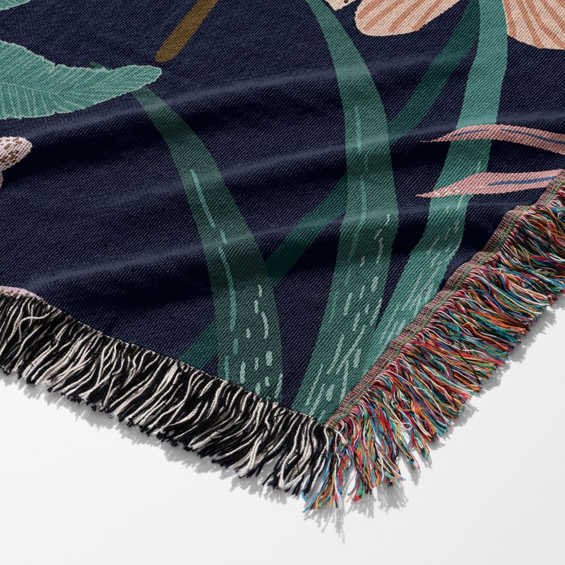 Woven Throw Blanket 100% Cotton, Floral, Bohemian, Boho Decor, Mothers ...