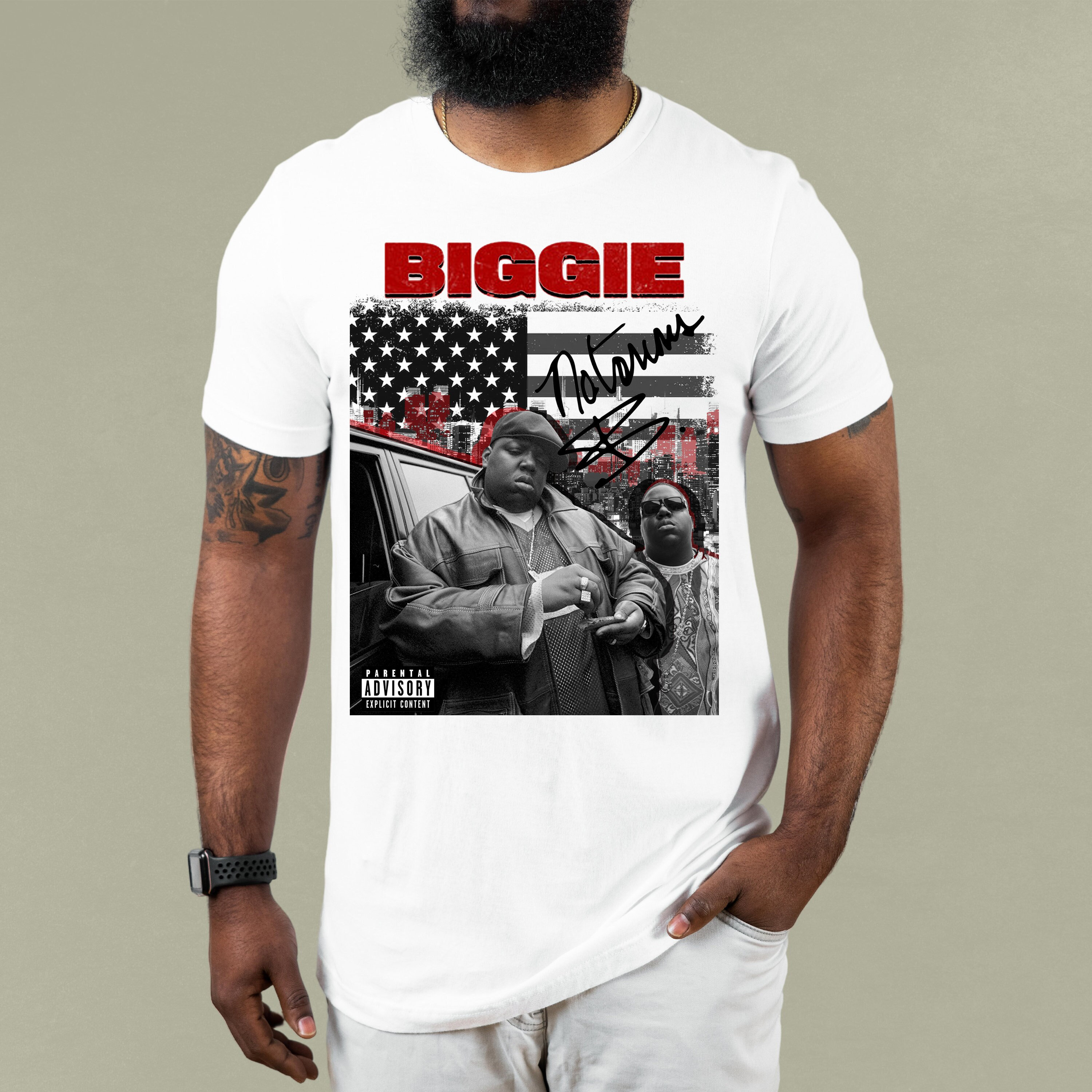 Vintage BIGGIE SMALLS “JUICY” Rap Lyrics Black Brooklyn Mint T