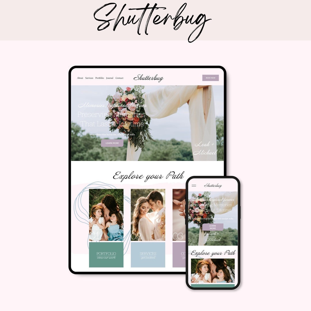 Squarespace Website Template Photography Wedding Planner Boho Design ...