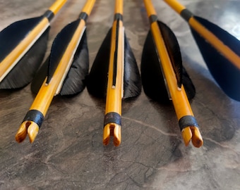 Flèche traditionnelle en bois pour archers de haut niveau avec la même colonne vertébrale (flexibilité) et les mêmes valeurs de poids Chasse - Flèches de tir à l'arc sur cible