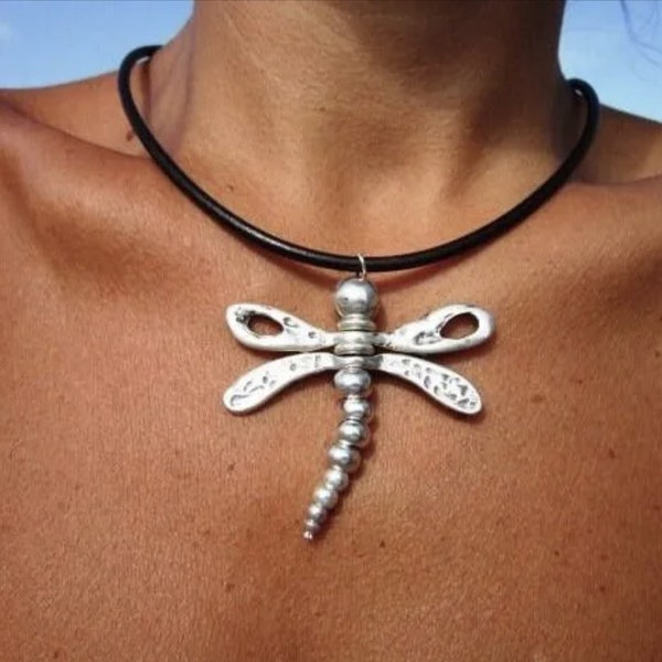 Handmade Dragonfly Metal Necklace