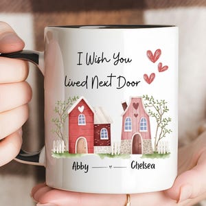 Best Friend Gift, Custom Bestie Coffee Mug, Unique Cute Personalized BFF Gift, Long Distance Friendship, Moving Away Present Ceramic Tea Mug