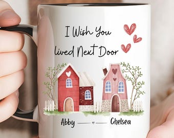 Best Friend Gift, Custom Bestie Coffee Mug, Unique Cute Personalized BFF Gift, Long Distance Friendship, Moving Away Present Ceramic Tea Mug