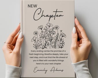 New Chapter Journal, Personalized Notebook for Women, Retirement Gift, Wildflowers, Coworker Farewell, Going Away Present, New Job, Custom