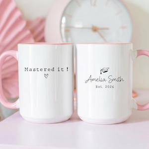 Personalized Graduation Mug, Mastered It Graduation Mug, Grad Gift, Masters Degree Gift, Senior Graduation Gift, Masters Degree Gift,