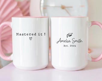 Personalized Graduation Mug, Mastered It Graduation Mug, Grad Gift, Masters Degree Gift, Senior Graduation Gift, Masters Degree Gift,