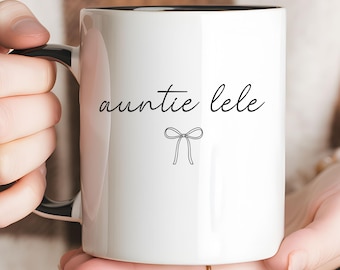 Custom Name Auntie Mug – New Aunt Pregnancy Announcement, Personalized New Aunt Gift, Birthday & Future Aunt Est 2026