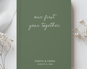 Personalized Couple Notebook- Custom Paper Anniversary Gift- Our First Year Together- Couple Memory Keepsake- Bucket List Book- Wedding Anni
