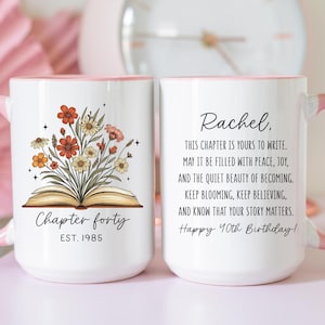 40th birthday women, Chapter Forty Mug 40th bday, personalized 40th, daughter 40th, birthday gift, 40 birthday, birthday milestone