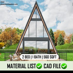 Kleine moderne hut met A-frame DIY-plannen (20 x 28 ')
