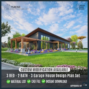 Rustic Ridge Barndominium Farmhouse Plans | Custom House Architectural Plans (Digital Download)