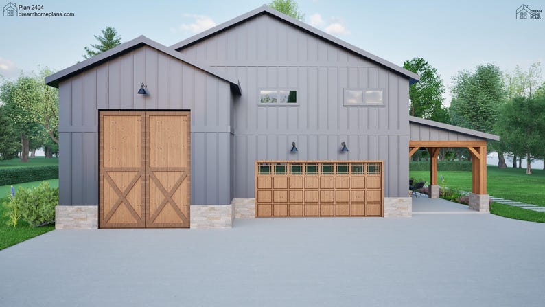 Modern Farmhouse Barndominium Plan 4 Bed, 3.5 Bath, 3-Car Garage, Custom House Plan (Digital Download) image 10