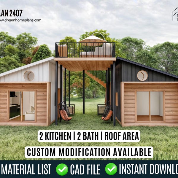 Plano de la casa de campo Twin Anchors: Planos para construir una pequeña cabaña por cuenta propia.