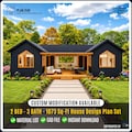 Modern Tiny Cottage house | Architectural Plans, Custom House | 2Bed, 3bathroom, 1 Kitchen, Porch